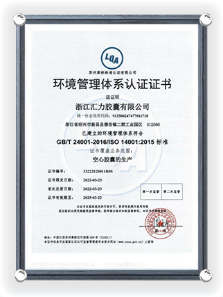 Environmental Management System Certification Certificate (Chinese Version) March 22, 2025