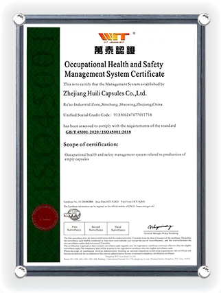 Occupational Health and Safety Management System Certificate